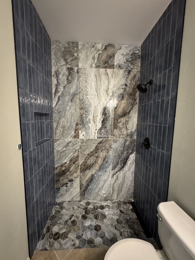 Floor tile installation by Tile Unlimited